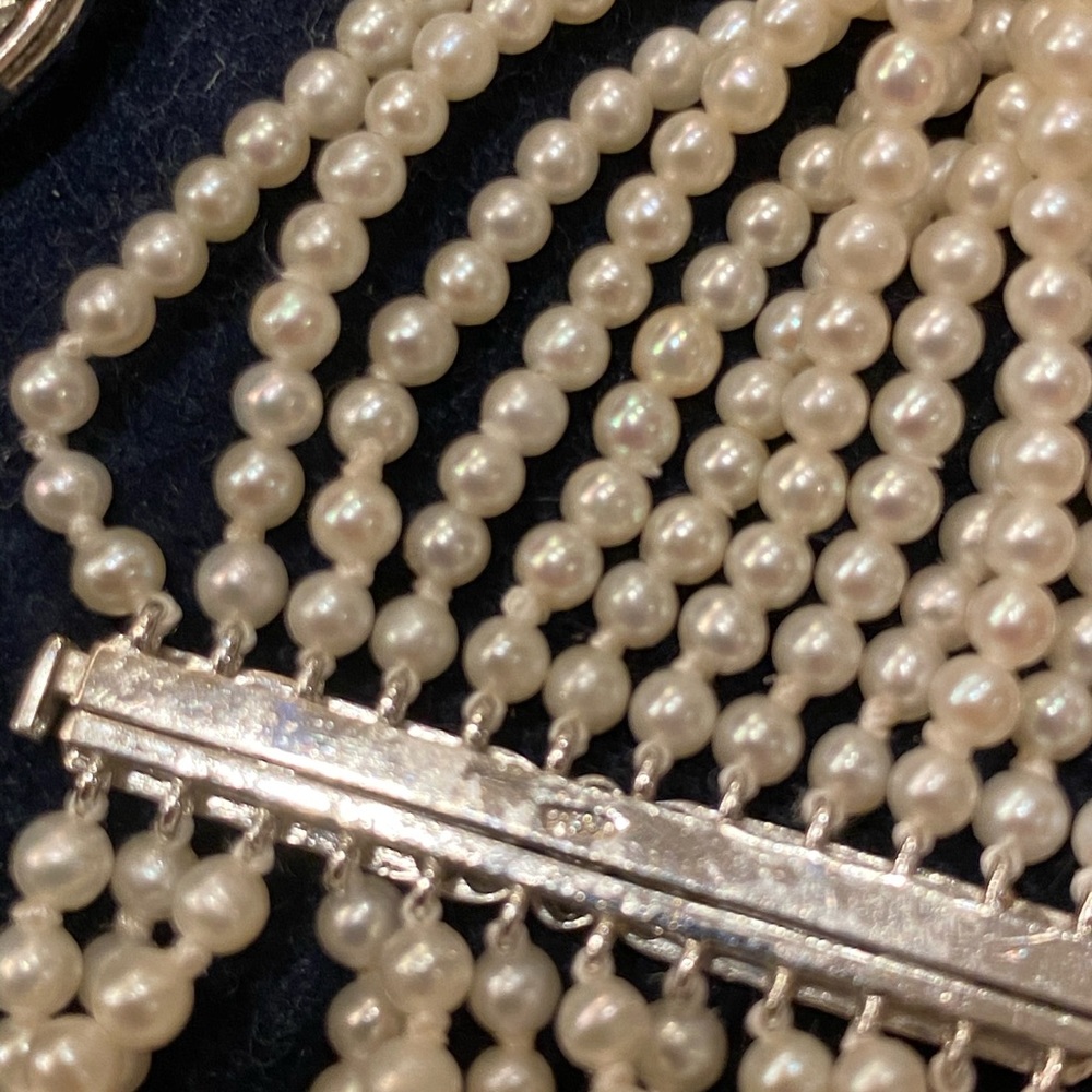 DIAMOND PLATINUM AND SEED PEARLS  CHOCKER - Picture 11 of 16